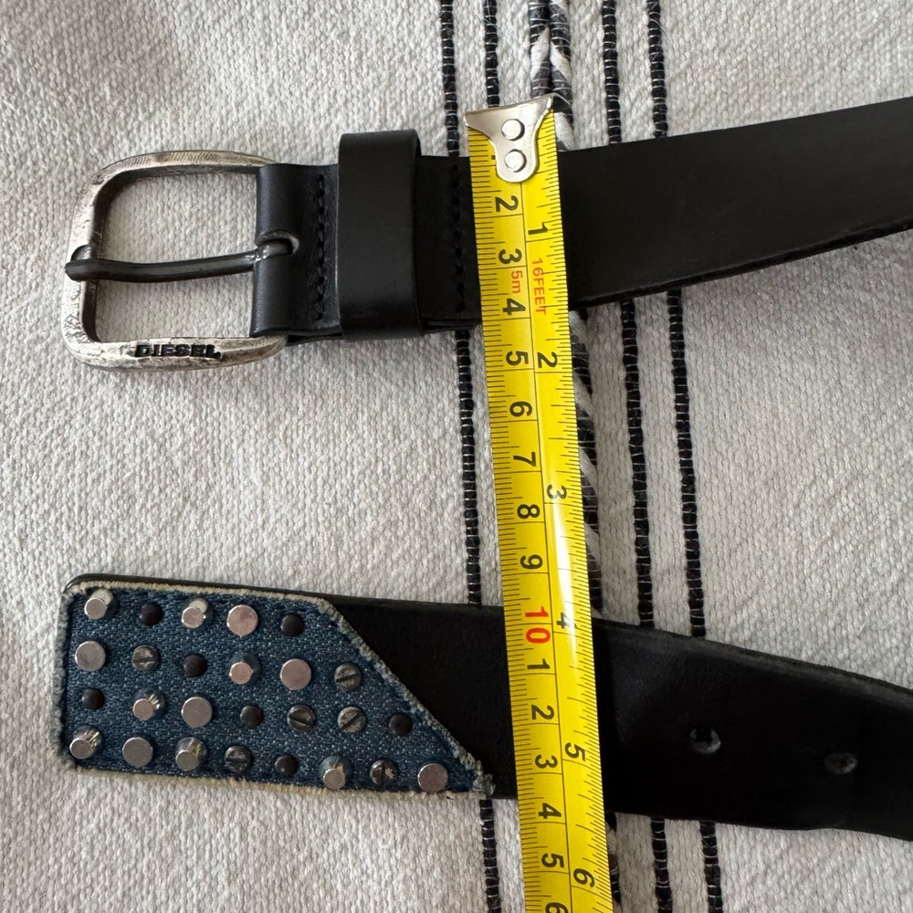 Diesel Black Leather Belt - Picture 8 of 8